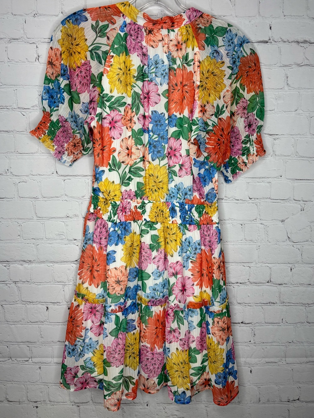 Adelyn Rae Floral V-Neck Tiered Mini Dress in Multi-Color - Picture 3 of 5